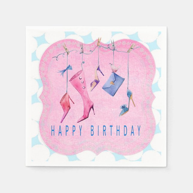 Serviette Jetable Joyeux anniversaire (Devant)