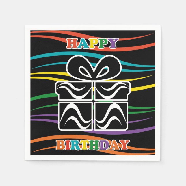Serviette Jetable Joyeux anniversaire (Devant)