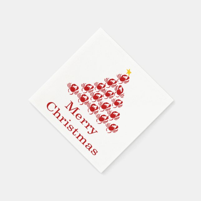 Serviette Jetable Joyeux crabe de Noël (Coin)