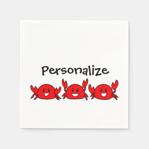 Serviette Jetable Joyeux crabes rouges