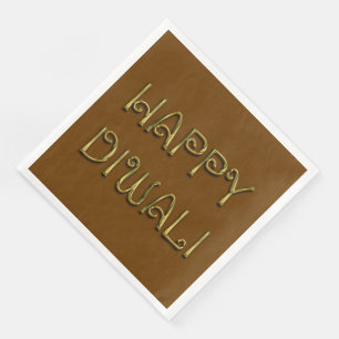 Serviette Jetable Joyeux Diwali Gold Typography Diner Party Napkins