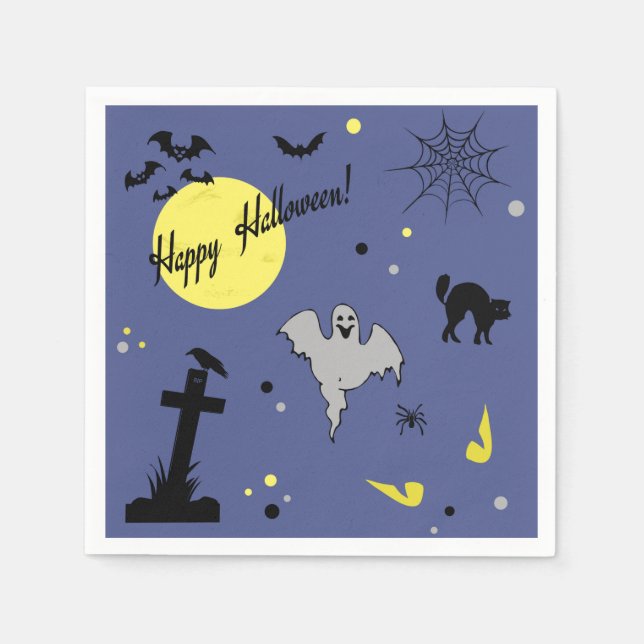 Serviette Jetable Joyeux Halloween (Devant)
