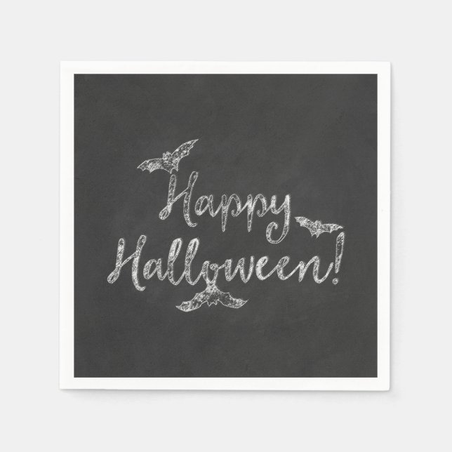 Serviette Jetable Joyeux Halloween Chalk Chalk Jour de Noël (Devant)