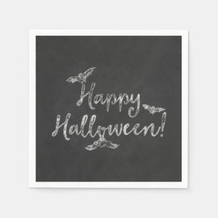 Serviette Jetable Joyeux Halloween Tableau Craie Fête Vacances