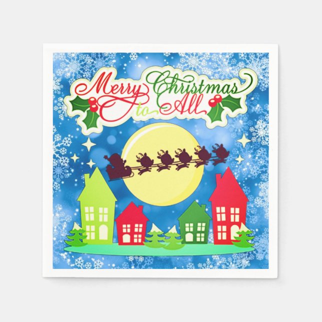 Serviette Jetable Joyeux Noël à tous (Devant)