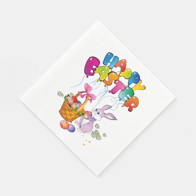 Serviette Jetable Joyeux Pâques (Coin)