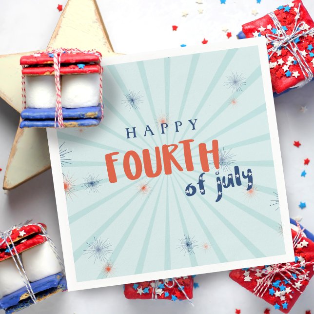 Serviette Jetable Joyeux quatrième feux d'artifice 4 juillet des ser (Fabulous Fourth of July Napkins for your fabulous party!)