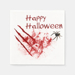 Serviette Jetable Joyeux Scratches Sanglantes Halloween