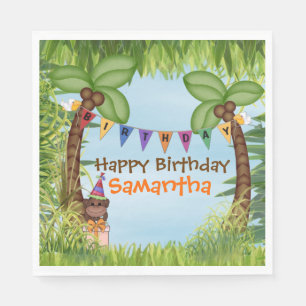 Serviette Jetable Jungle Safari Anniversaire Papier Napkin