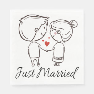 Serviette Jetable Juste marié marié Groom Cartoon Mariage noir