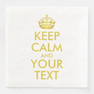 Serviette Jetable KEEP CALM personnalisé et votre texte