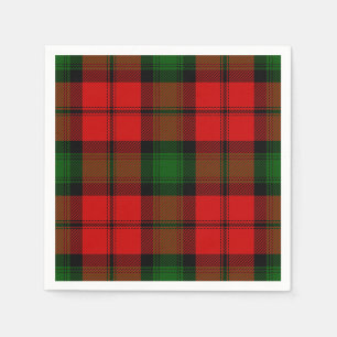 Serviette Jetable Kerr tartan rouge vert plaid