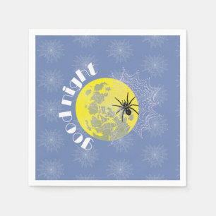 Serviette Jetable Kreuzspinne im Netz mit Tautropfen wie Perlen