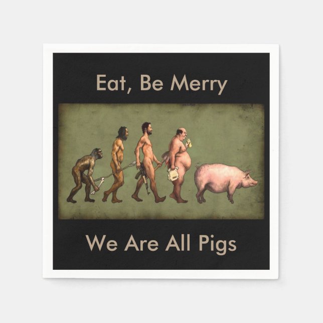 Serviette Jetable La dévolution des cochons du papier humain Napkin (Devant)