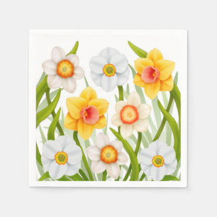 Serviette Jetable La jonquille de ressort fleurit des serviettes