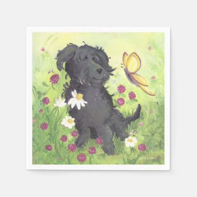 Serviette Jetable Labradoodle Doodle Chien / Papier Napkins (Devant)