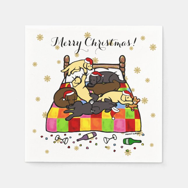 Serviette Jetable Labrador Retriever Christmas Eve Naples (Devant)