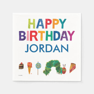 Serviette Jetable L'Anniversaire De La Caterpillar Très Affamé