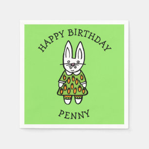 Serviette Jetable Lapin de Pâques personnalisé Penny