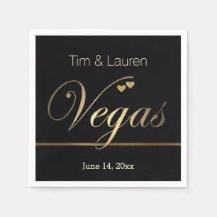 Serviette Jetable Las Vegas Mariage de coeur !