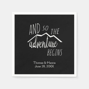 Serviette Jetable L'aventure commence donc Rustic Mountain Mariage