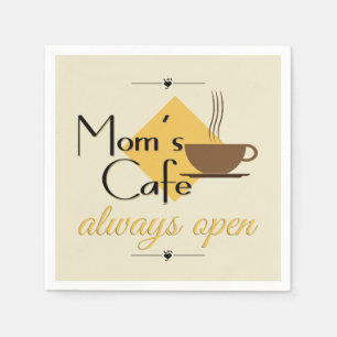 Serviette Jetable Le café de maman toujours ouvert