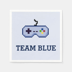 Serviette Jetable le genre du Gamer 8bit indiquent le bleu d'équipe