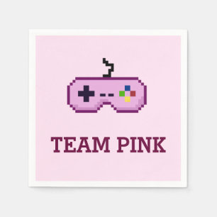 Serviette Jetable le genre du Gamer 8bit indiquent le rose d'équipe
