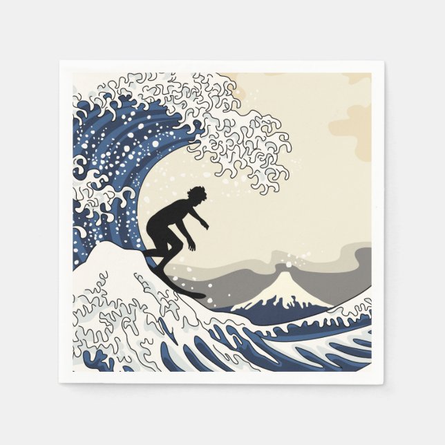 Serviette Jetable Le grand surfer de Kanagawa (Devant)
