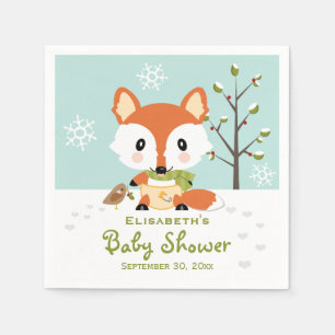 Serviette Jetable Le renard d'hiver dans le Baby shower des plongeur