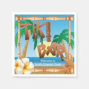 Serviette Jetable Le Tiki Bar - Une Oasis Tropicale