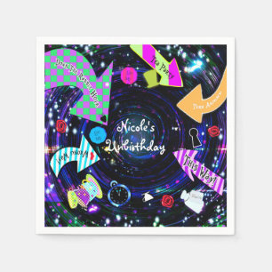 Serviette Jetable Le trou de lapin Alice au Wonderland Party