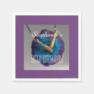 Serviette Jetable Les fonds LÈVENT la fête d'anniversaire pourpre 