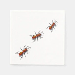 Serviette Jetable Les fourmis rouges à votre pique-nique
