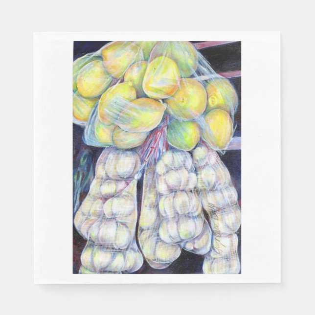 Serviette Jetable Les Merveilles des Marchés Occidentaux, Singapour (Devant)