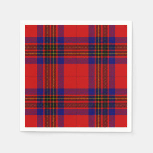 Serviette Jetable Leslie tartan rouge bleu violet plaid
