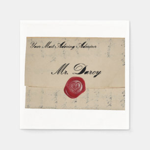 Serviette Jetable Lettre d'amour Mr. Darcy Regency