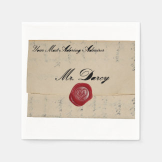 Serviette Jetable Lettre d'amour Mr. Darcy Regency