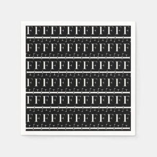 SERVIETTE JETABLE LETTRE INITIALE MONÂTRE F