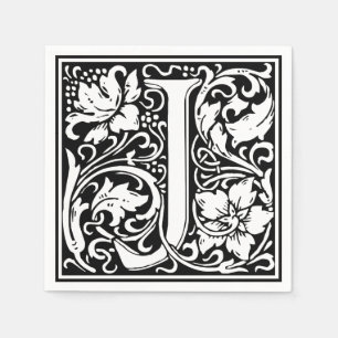 Serviette Jetable Lettre J Monogramme médiéval Vintage initial