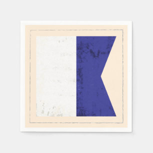 Serviette Jetable Lettre nautique "A" Signal Indicateur