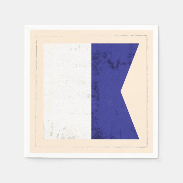 Serviette Jetable Lettre nautique "A" Signal Indicateur (Devant)