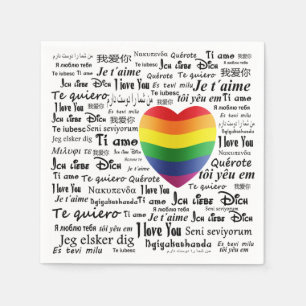 Serviette Jetable LGBT Je t'aime