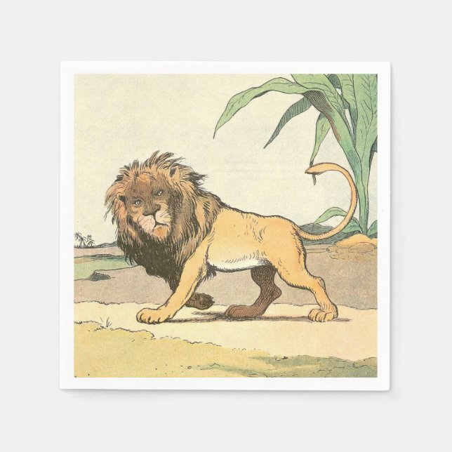 Serviette Jetable Lion de la jungle (Devant)