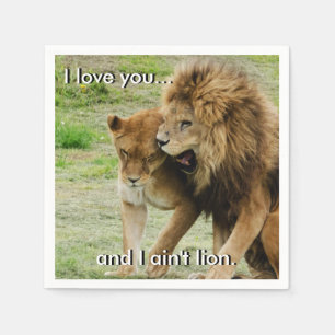 Serviette Jetable Lion et lionne