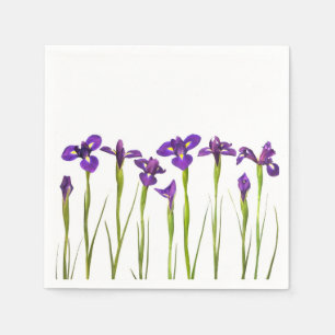 Serviette Jetable L'iris coloré de fleur pourpre d'iris fleurit