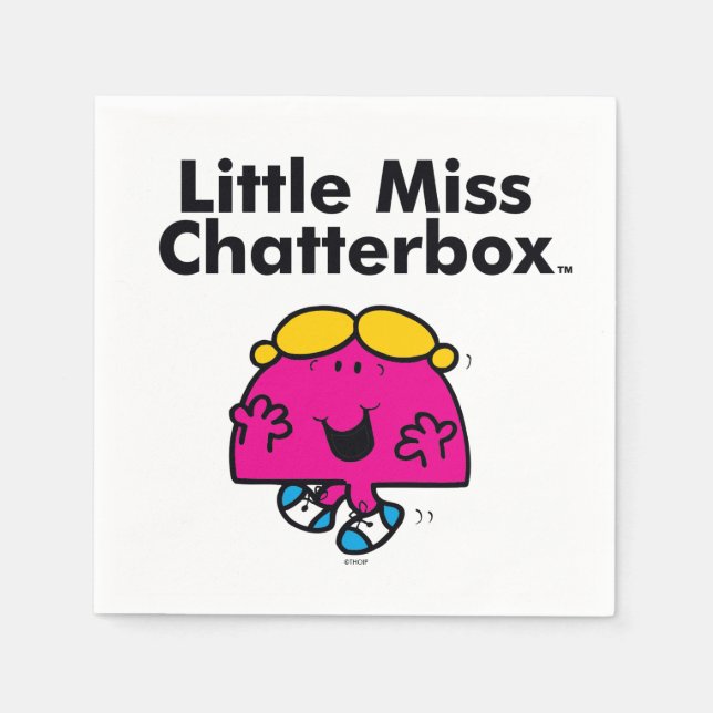 Serviette Jetable Little Miss | Little Miss Chatterbox est si chatty (Devant)
