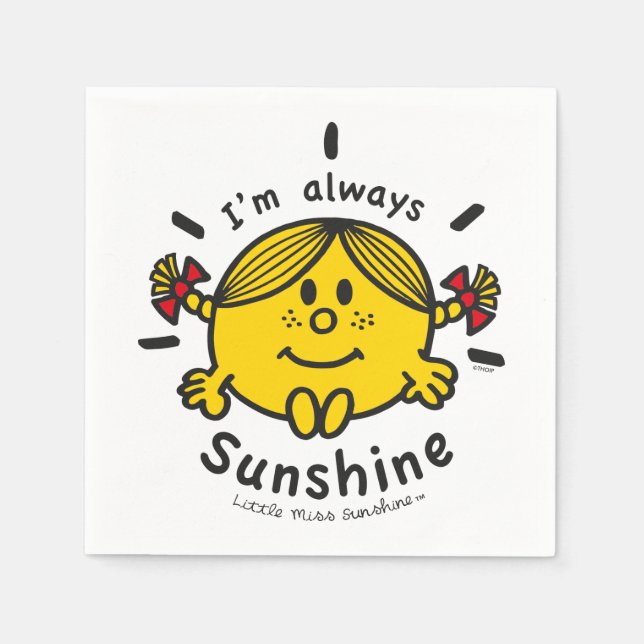 Serviette Jetable Little Miss Sunshine | Je suis toujours ensoleillé (Devant)