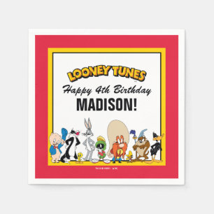 Serviette Jetable LOONEY TUNES™ - Groupe de caractères   Anniversair