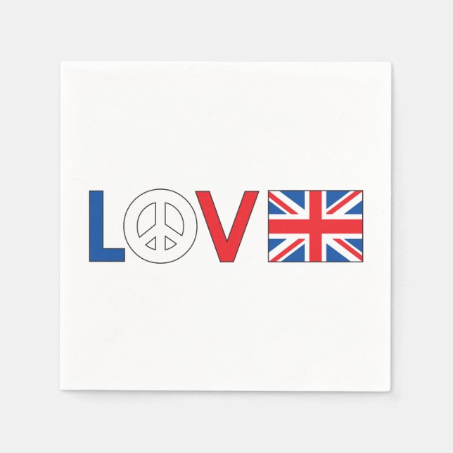 Serviette Jetable Love Britain Papier serviettes (Devant)